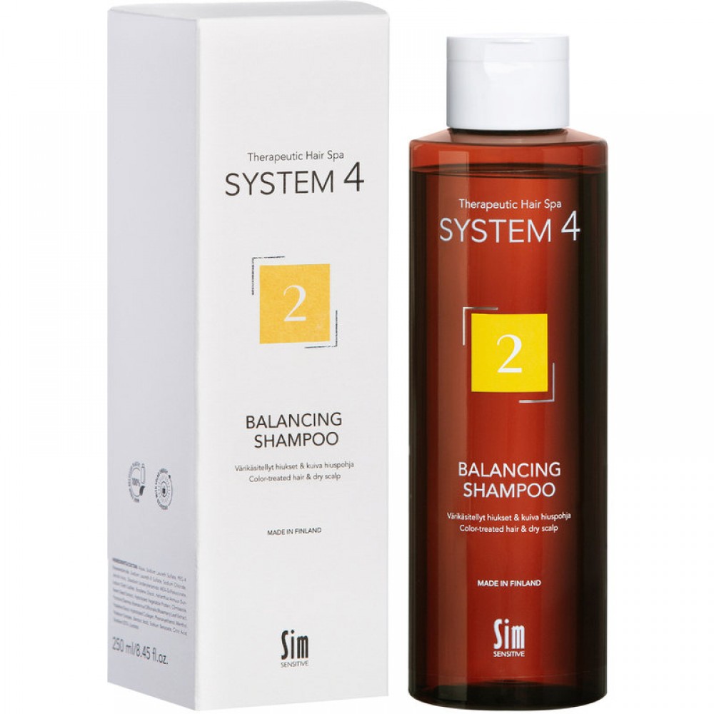 SIM SENSITIVE System 4 Balancing Shampoo 250 ml №2 - Шампунь №2 для сухого, фарбованого і пошкодженого волосся 